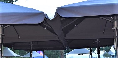 rain gutters in between parasols